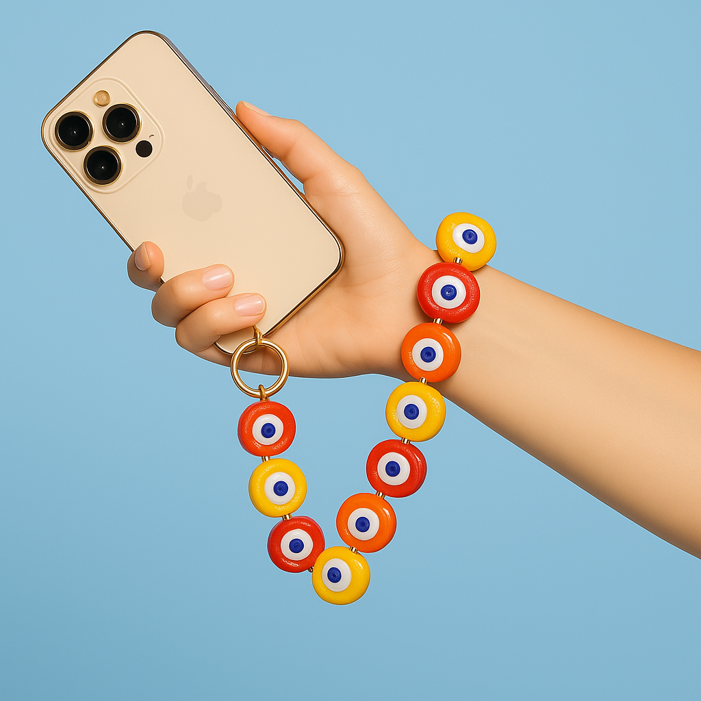 ☎️ Petite chaine de téléphone - Multicolore rouge&orange ❤️