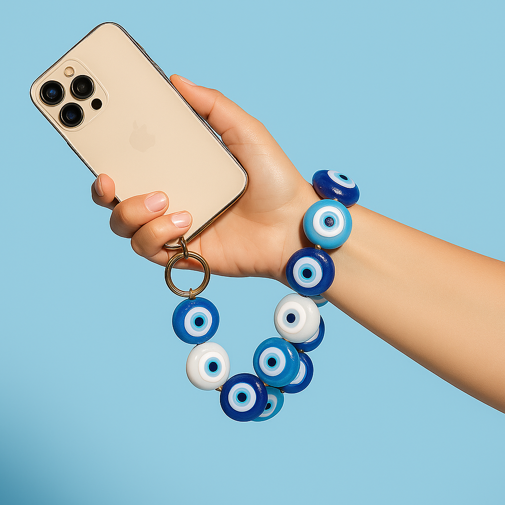 ☎️ Petite chaine de téléphone - Multicolore bleu 💙