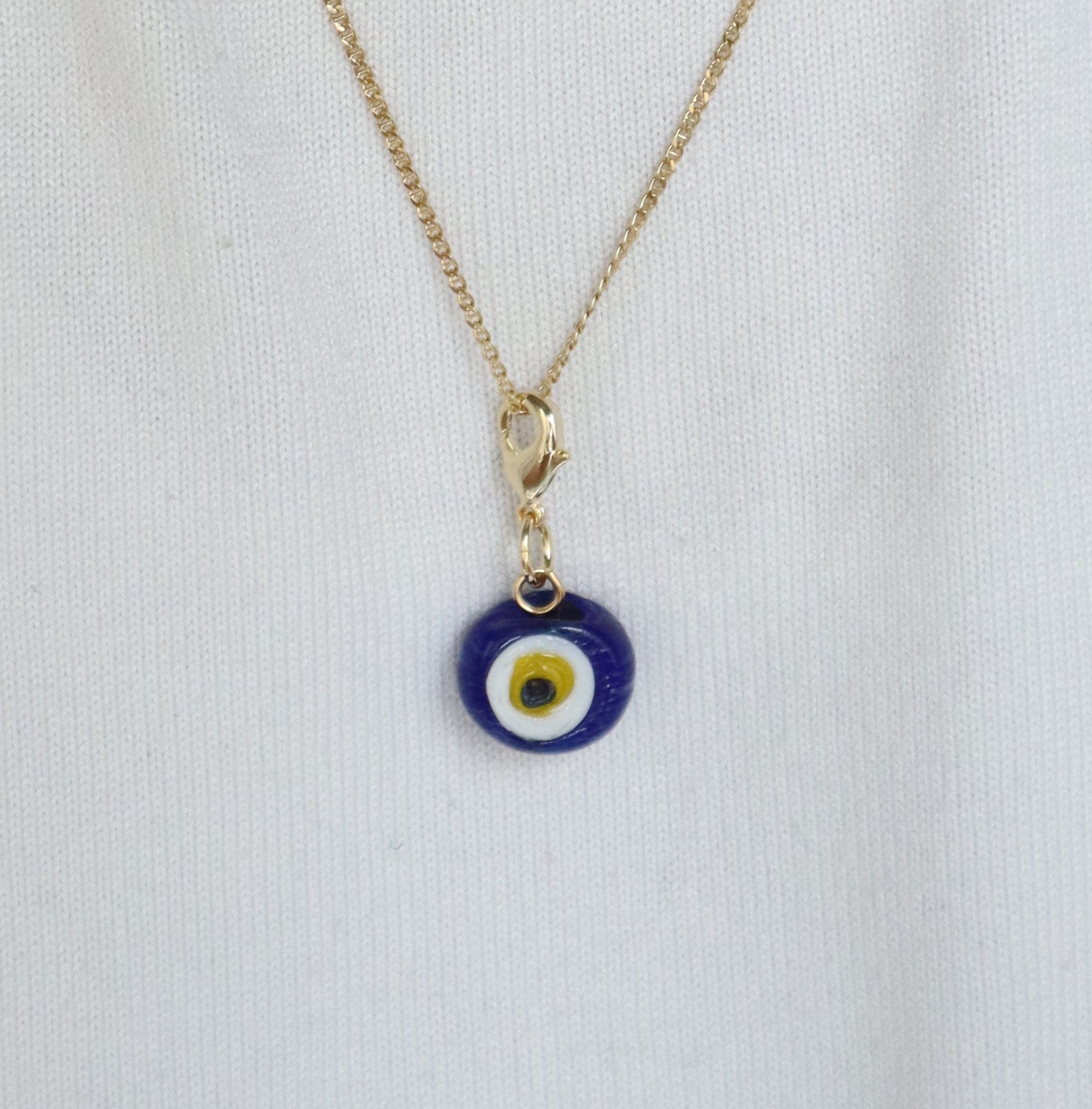 Moyen oeil méditerranéen fait main bleu roi/jaune