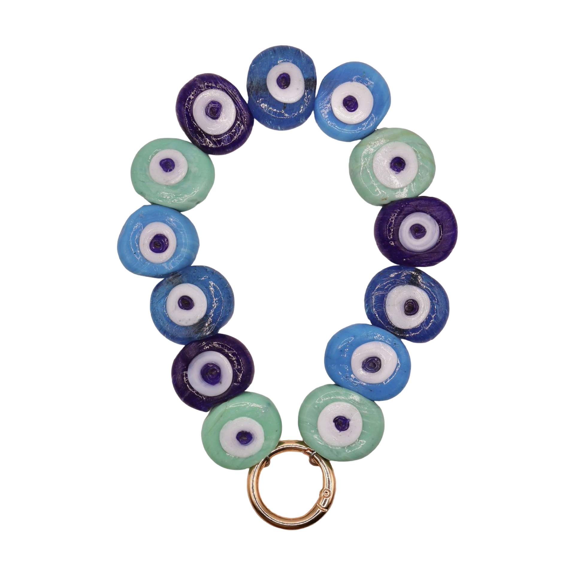 ☎️ Petite chaine de téléphone - Multicolore bleu&turquoise 🩵