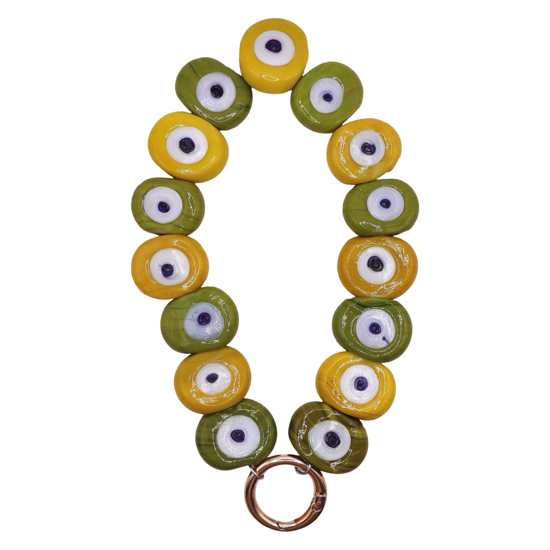 ☎️ Petite chaine de téléphone - Multicolore vert&jaune 💛