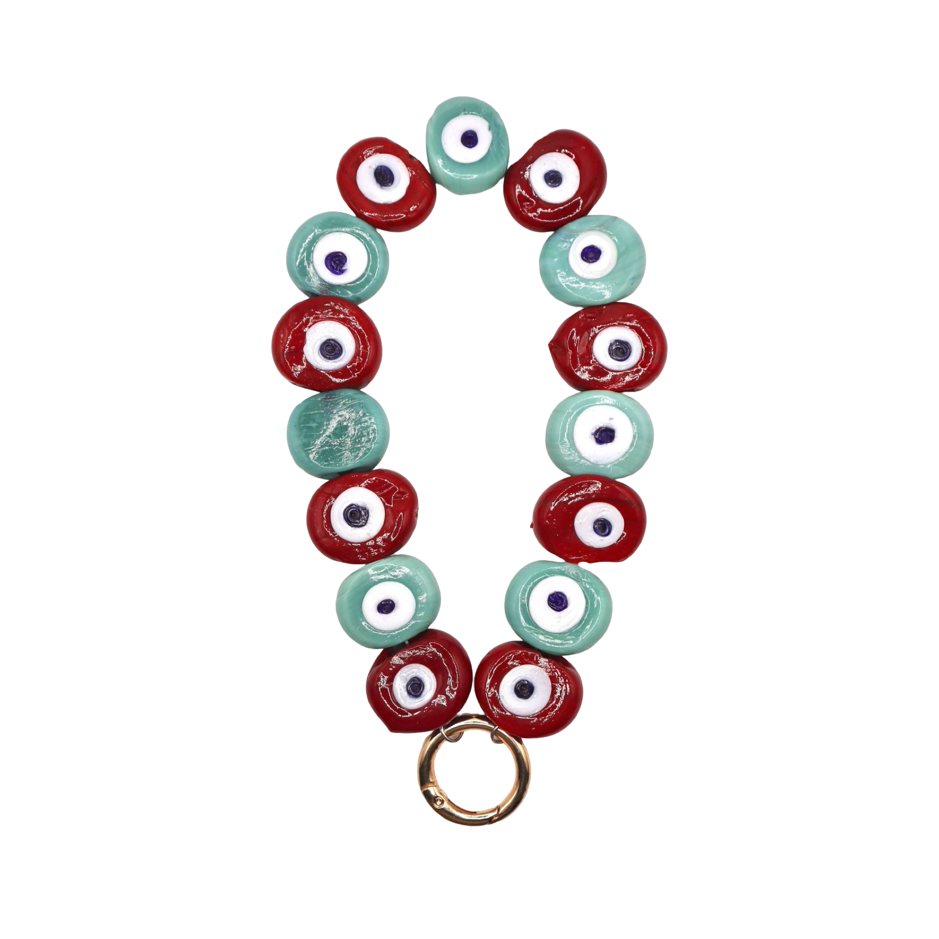 ☎️ Petite chaine de téléphone - Multicolore turquoise&rouge ❤️